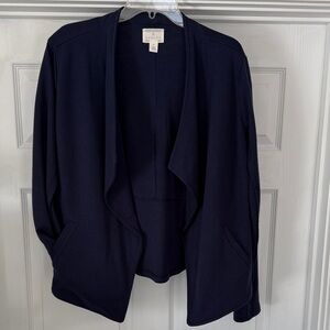Caslon Dark Blue Open Front Cardigan